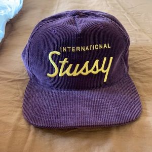 Purple corduroy Stussy snapback